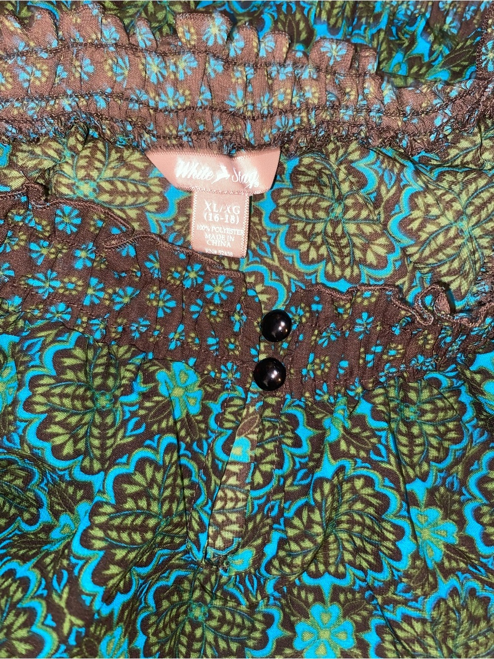 White stag extra large Boho/peasant, beautiful Green/teal/brown design - Picture 4 of 6
